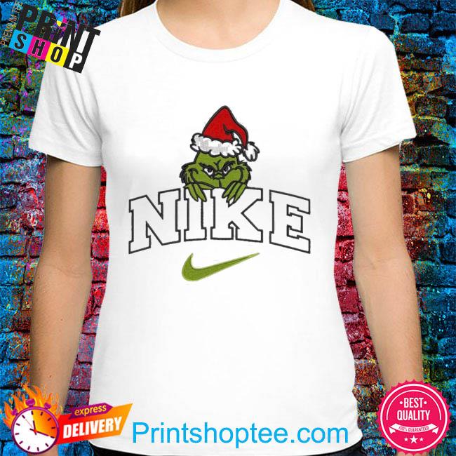 Grinch Christmas Nike Embroidery shirt, hoodie, sweater, long sleeve and  tank top