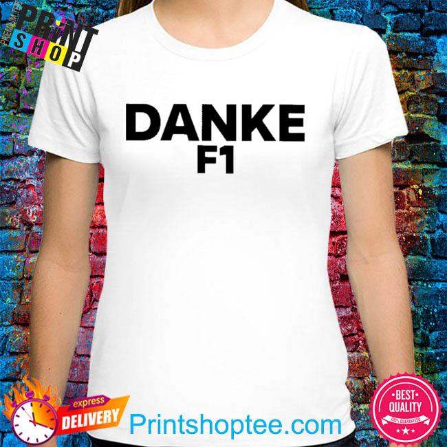 Sebastian vettel wearing danke f1 shirt
