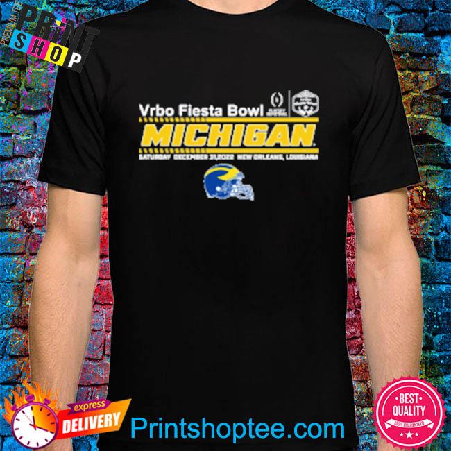 Cfp semifinal vrbo fiesta bowl michigan team helmet shirt