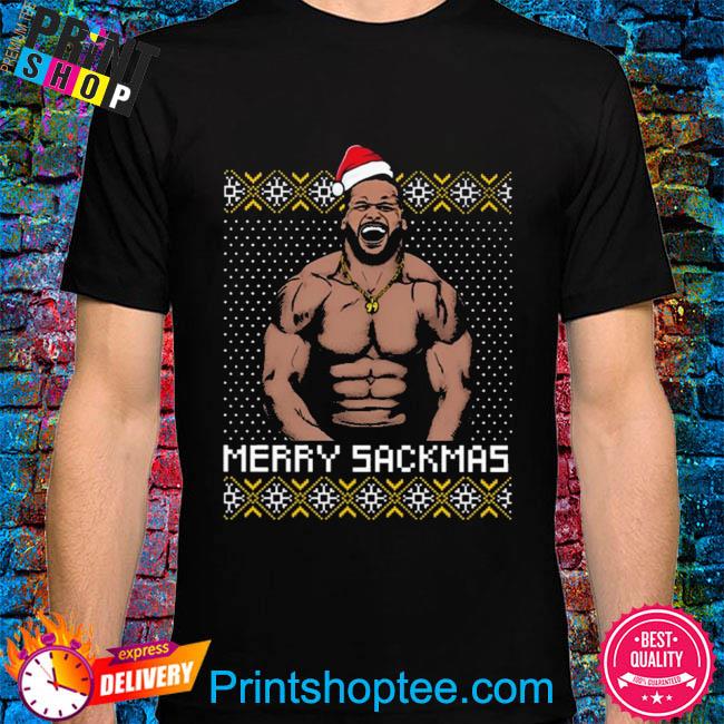 Funny Santa Aaron Donald merry sackas ugly christmas sweater