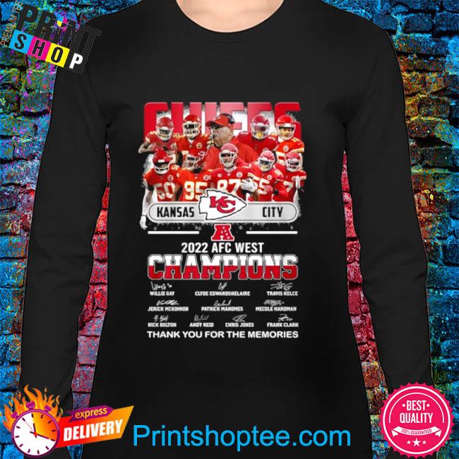 Kansas City Chiefs 2022 AFC West Champions Signatures Players Thank You For  The Memories Shirt, hoodie, sweater, long sleeve and tank top