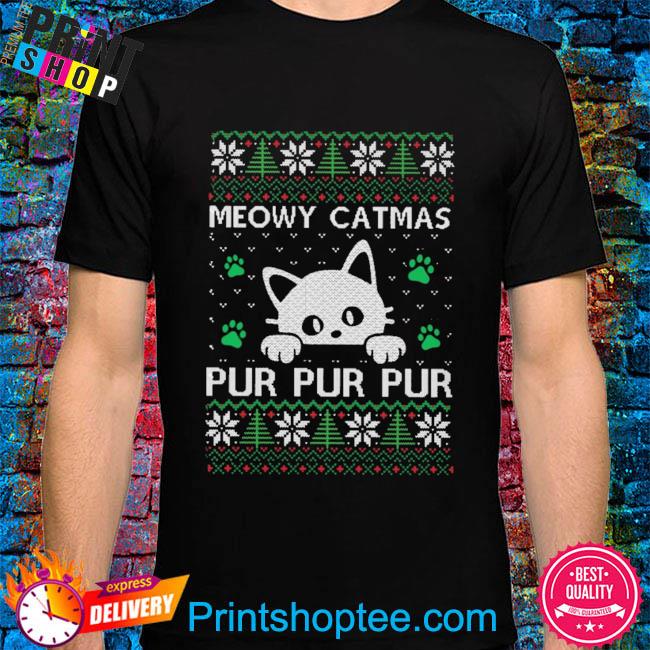 Meowy catmas pur pur pur ugly Christmas sweater