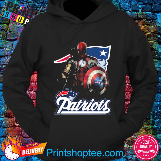 NFL Captain America Thor Spider Man Hawkeye Avengers Endgame Football New  England Patriots Hoodie