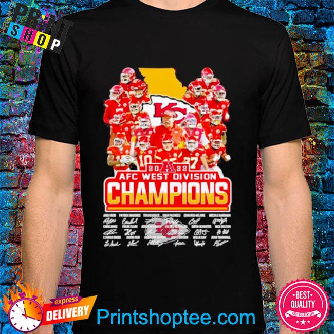 Official 2022 Kansas City Chiefs AFC west division Champions signatures  shirt, hoodie, sweater, long sleeve and tank top