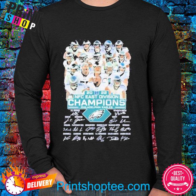 Official Nfl philadelphia eagles 2022 nfc east division champions  signatures thank shirt, hoodie, sweater, long sleeve and tank top