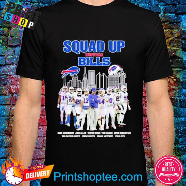 Official Squad Up Buffalo Bills Name Player Signatures T-Shirt