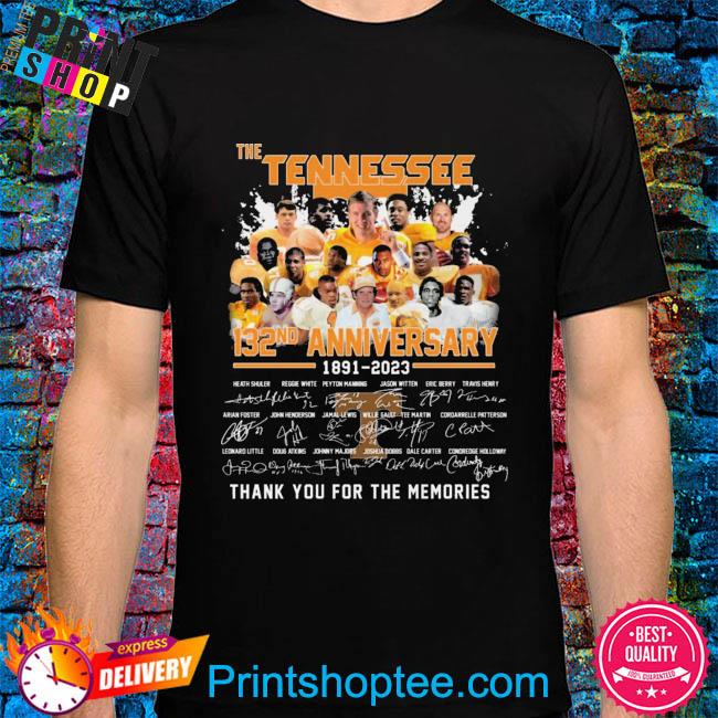 Official The tennessee 132nd anniversary 1891 2023 thank you for the memories signatures shirt