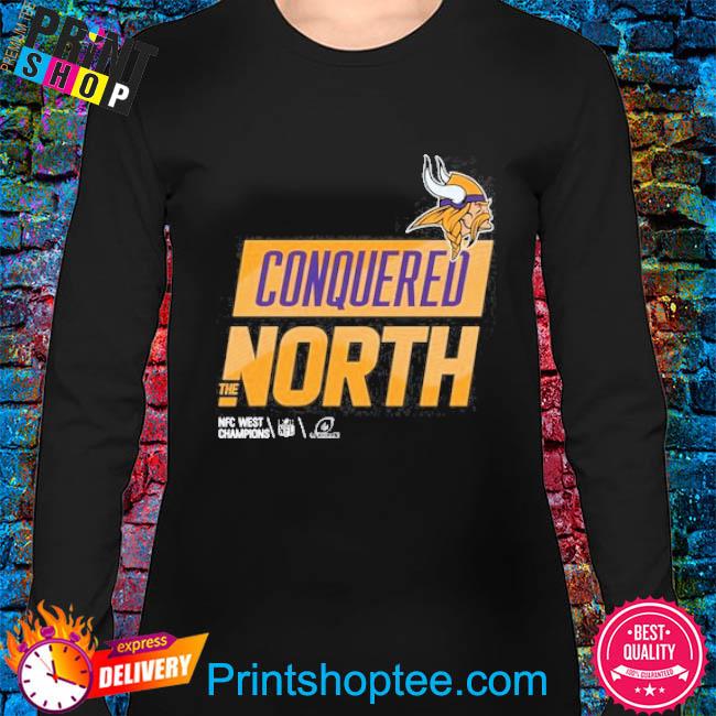 Vikings conquered north the nfc north champions shirt, hoodie, sweater,  long sleeve and tank top