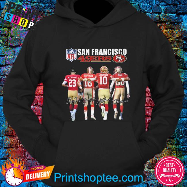 Official Funny San Francisco 49ers San francisco giants golden state  warriors logo curry montana posey legends of san francisco city signatures  shirt, hoodie, sweater, long sleeve and tank top