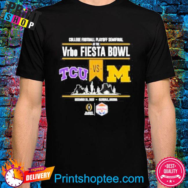 Tcu vs michigan 2022 college football playoff fiesta bowl head to head black shirt
