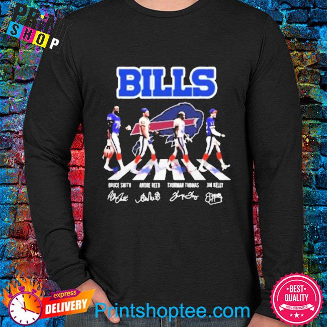 Awesome buffalo Bills Abbey Road Bruce Smith Andre Reed Thurman Thomas And  Jim Kelly Signatures shirt, hoodie, sweater, long sleeve and tank top