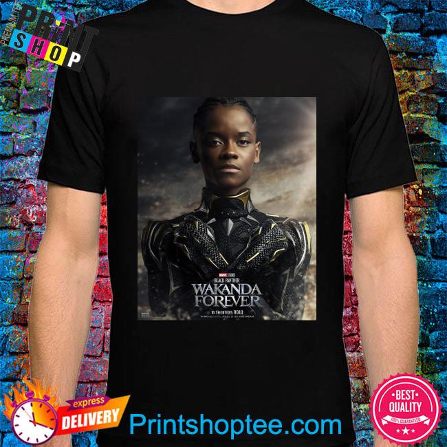 The first poster for shuri as black panther has been released wakanda forever marvel studios shirt