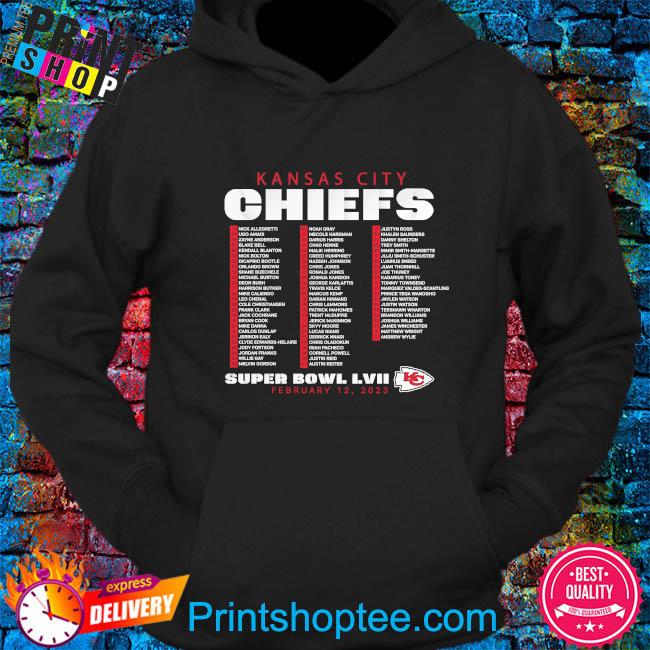 Funny kansas City Chiefs Super Bowl LVII Roster shirt, hoodie