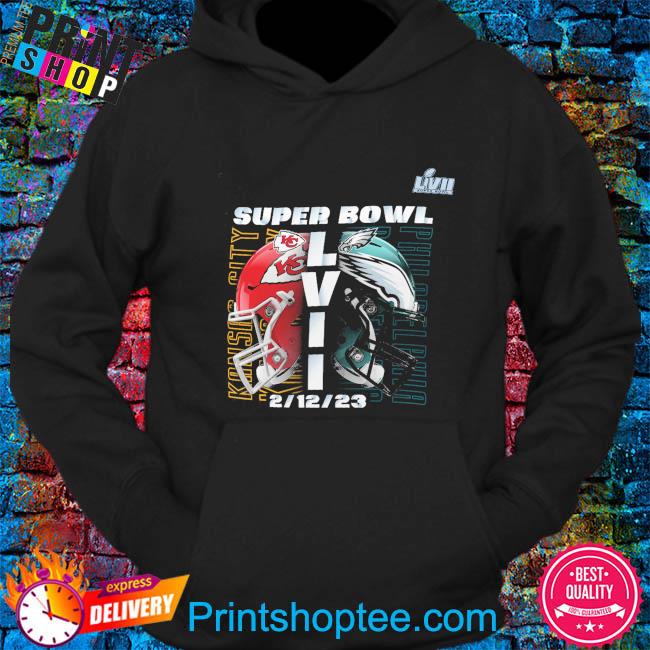 Official Kansas City Chiefs vs. Philadelphia Eagles Super Bowl LVII Matchup  Helmet Decal T-Shirt, hoodie, sweater, long sleeve and tank top