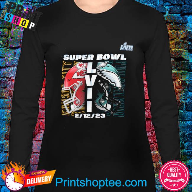 Kansas city Chiefs vs philadelphia eagles super bowl lvii matchup helmet  decals 2023 shirt, hoodie, sweater, long sleeve and tank top