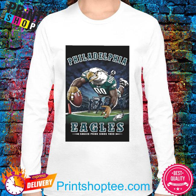 Girls Youth White Philadelphia Eagles Faded Long Sleeve T-Shirt