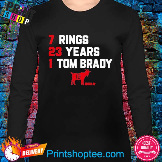 No 1 Tom Brady 7 Rings, 23 Years Shirt, hoodie, sweater, long sleeve and  tank top