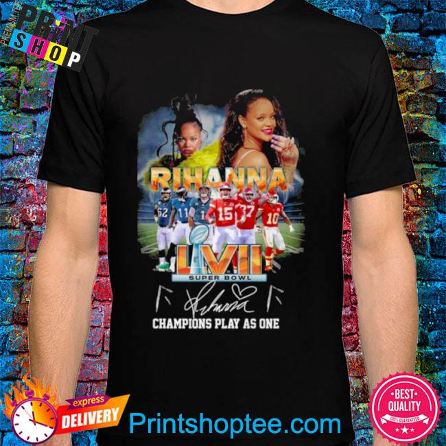 Rihanna In Super Bowl 2023 Signature Gift For Fan Black All Size Shirt  QQ1016