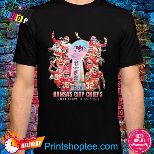 Kansas city Chiefs 2023 super bowl champions signatures shirt