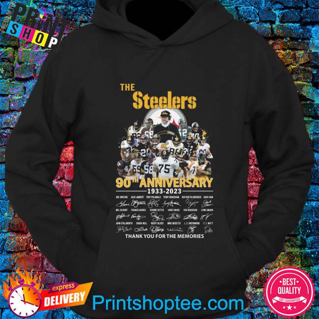 Official pittsburgh Steelers 90th Anniversary 1933-2023 Thank You For The  Memories Shirt, hoodie, sweater, long sleeve and tank top