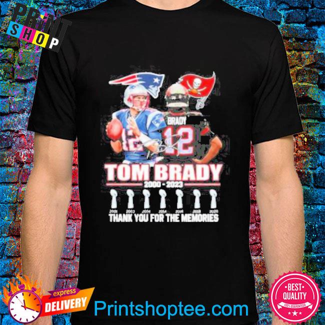 Get Tom Brady 2000 2023 Thank you for the memories shirt For Free Shipping  • PodXmas