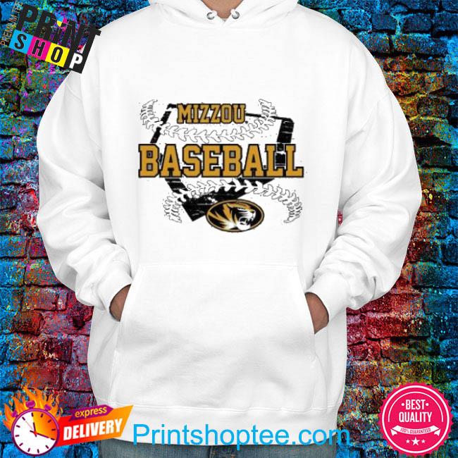 Mizzou Tigers Baseball Home Plate Oval Tiger Head Grey T-Shirt 