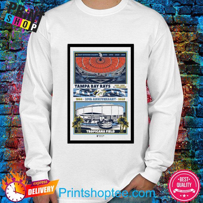 Official tampa bay rays 25th anniversary poster shirt, hoodie, long sleeve  tee