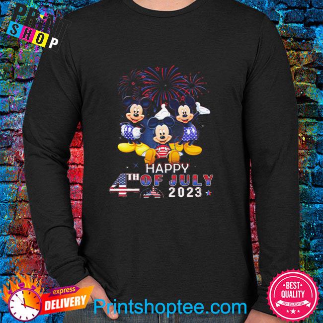 Mickey Mouse Happy 4th Of July White Blue Disney Cartoon