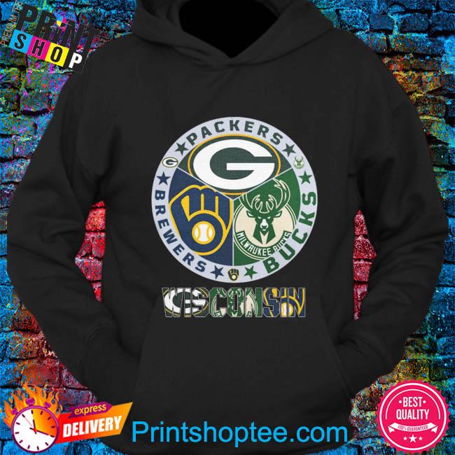 Official Wisconsin Green Bay Packers Brewers Milwaukee Bucks T Shirt, hoodie,  sweater, long sleeve and tank top