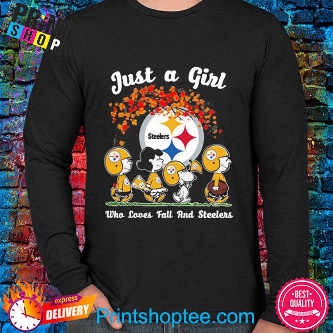 Official just A Girl Who Love Fall And Pittsburgh Steelers Peanuts Snoopy  Tshirt, hoodie, sweater, long sleeve and tank top