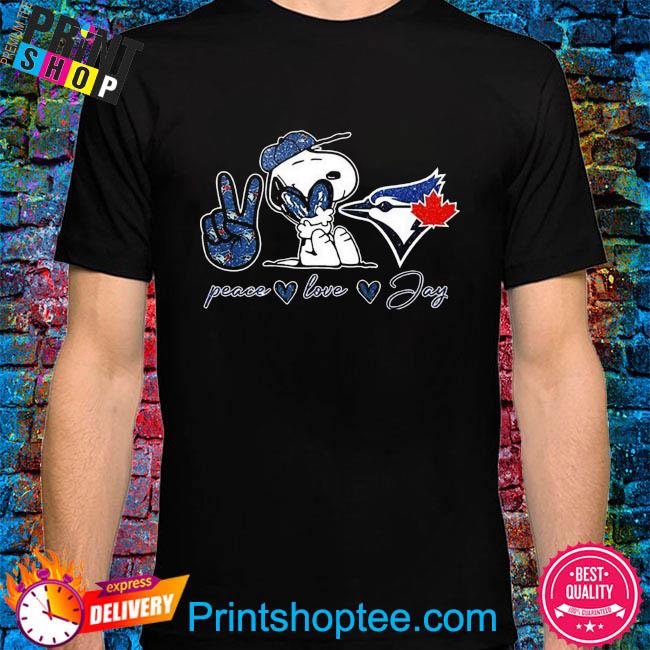 Peace Love Snoopy Toronto Blue Jays Shirt, hoodie, sweater, long sleeve and  tank top