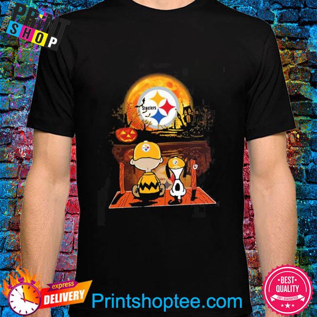 Official The Peanuts Charlie Brown And Snoopy Watching Moon Pittsburgh  Steelers Halloween Logo Shirt, hoodie, sweater, long sleeve and tank top