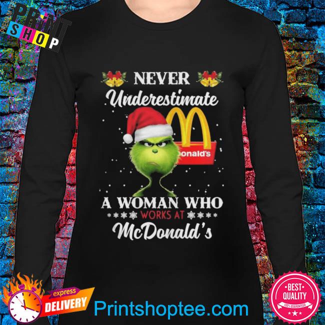 McDonald's symbol with grinch santa hat christmas shirt, hoodie