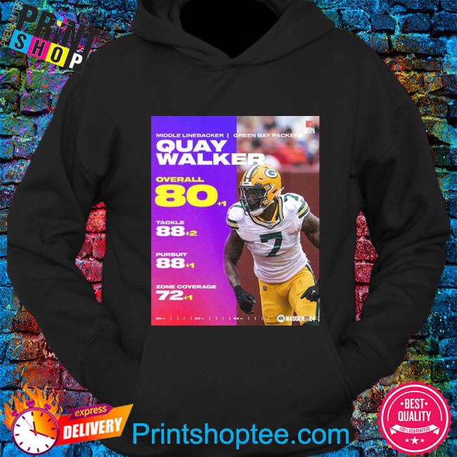 Official Middle linebacker Green Bay Packers quay walker overall 80 points  NFL madden 24 T-shirt, hoodie, tank top, sweater and long sleeve t-shirt