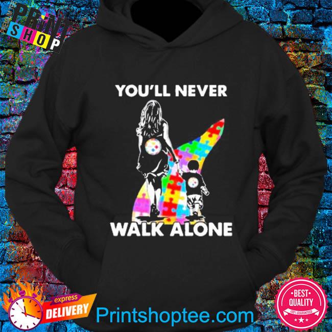 Mom And Son Pittsburgh Steelers Autism You'll Never Walk Alone shirt,  hoodie, sweater, long sleeve and tank top