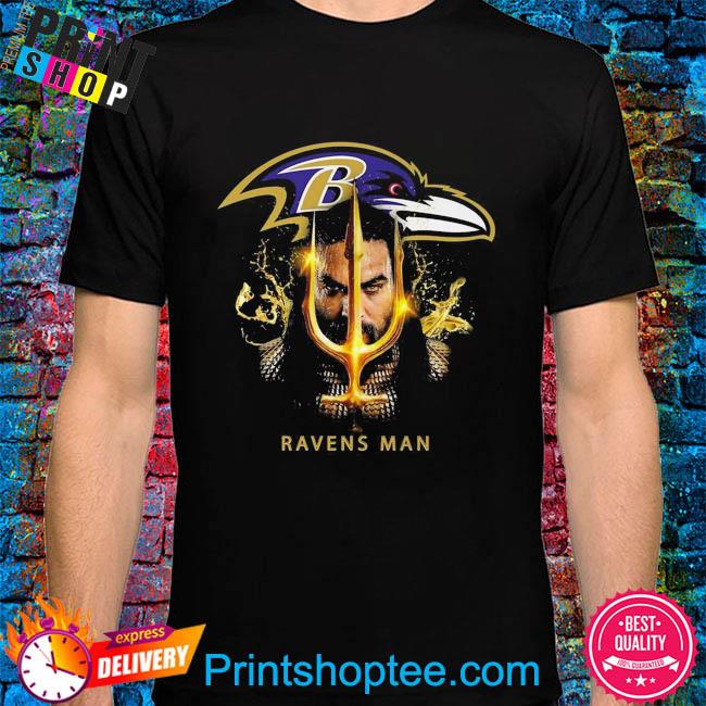 Design ravens man x aquaman shirt, hoodie, sweater, long sleeve and tank top