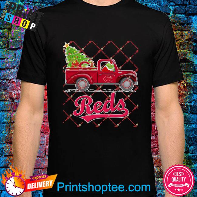 Grinch Driving Christmas Truck Cincinnati Reds Shirt - Peanutstee