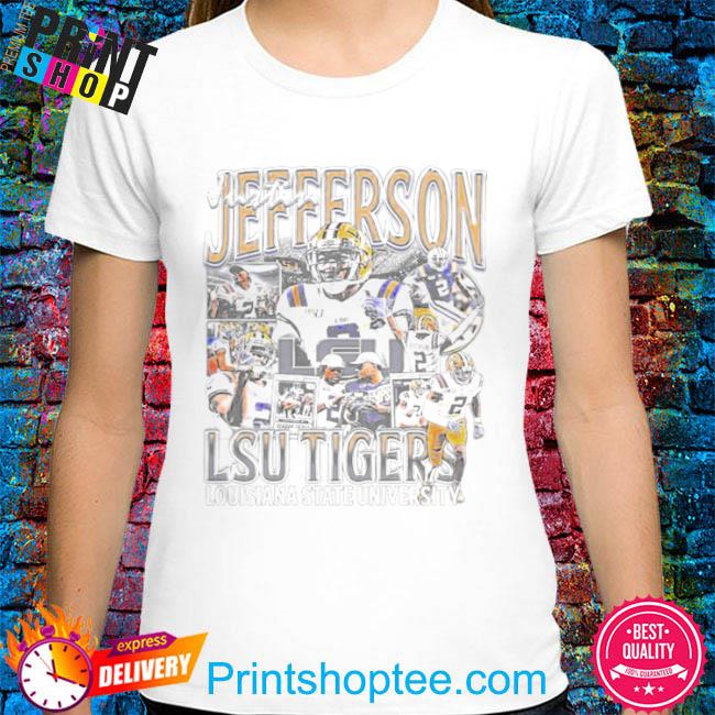 Shirts, Justin Jefferson Lsu White Jersey Sizes S2xl