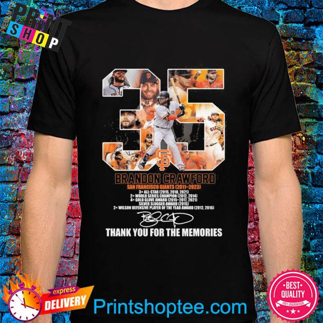 35 Brandon Crawford San Francisco Giants 2011 – 2023 Thank You For The  Memories T-Shirt, hoodie, sweater, long sleeve and tank top