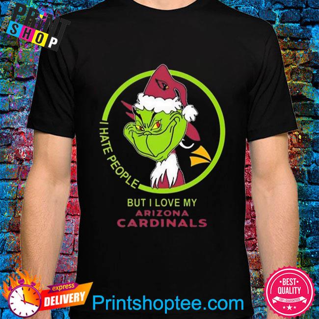 Arizona Cardinals NFL Christmas Santa Grinch I Hate People But I Love My  Favorite Football Team T-Shirt - Binteez