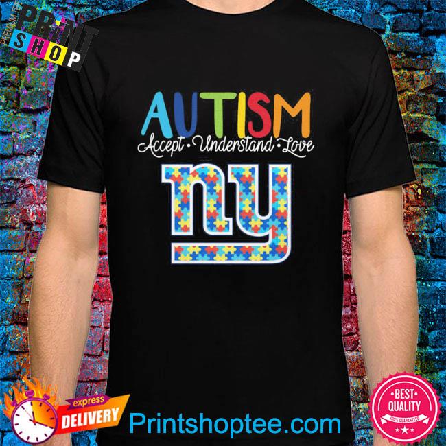 New York Giants NFL Special Fearless Against Autism Hands Design